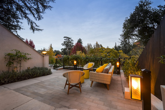 Easton Residence patio at sunset