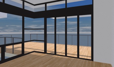  Living room windows and folding doors 