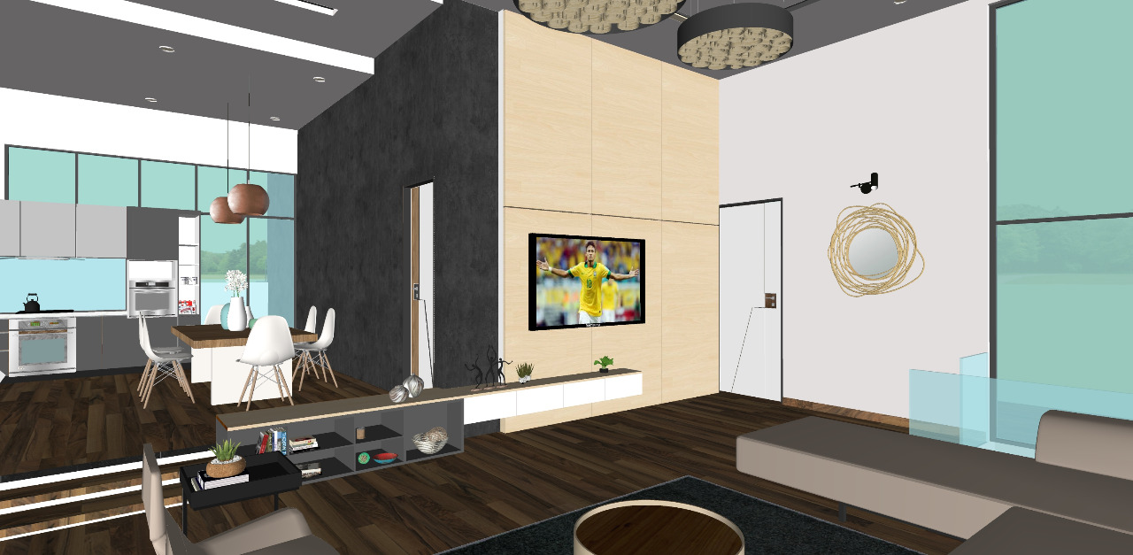  Living Room and Kitchen 