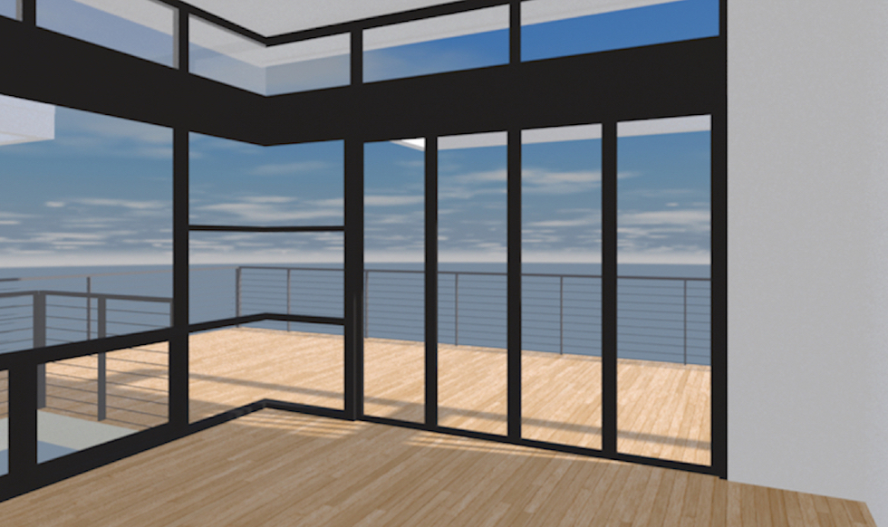  Living room windows and folding doors 